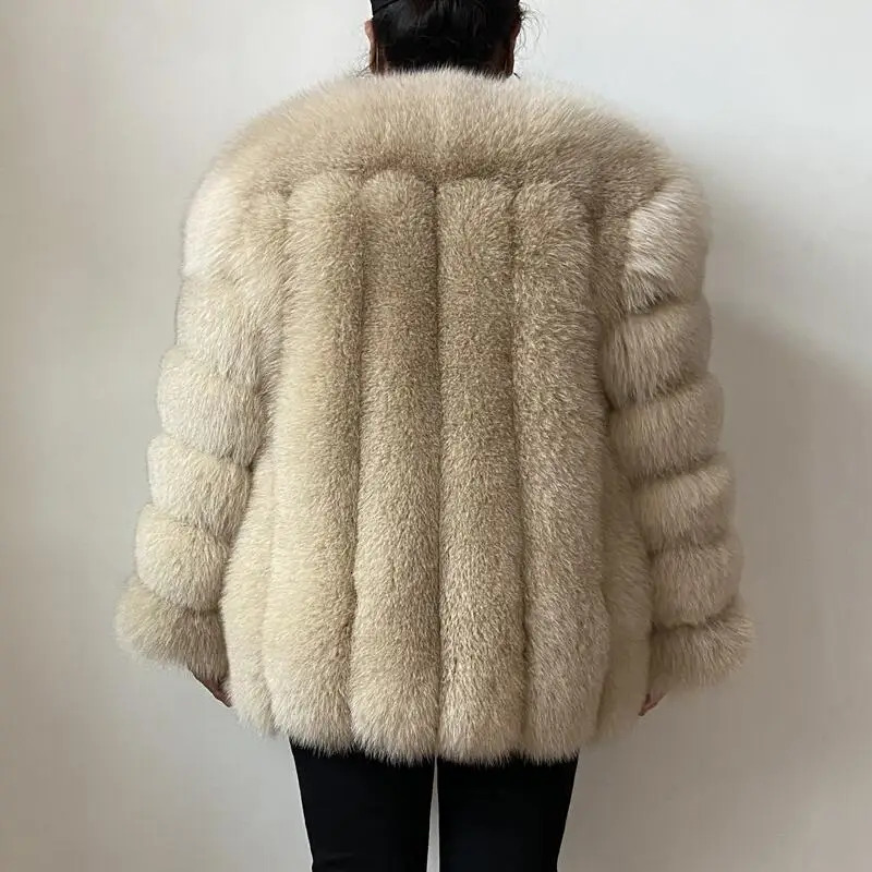 BEIZIRU Winter Woman Real Fox Fur Coat Warm Fashion Natural Stylelong sleeve fashion girls jacket 251029
