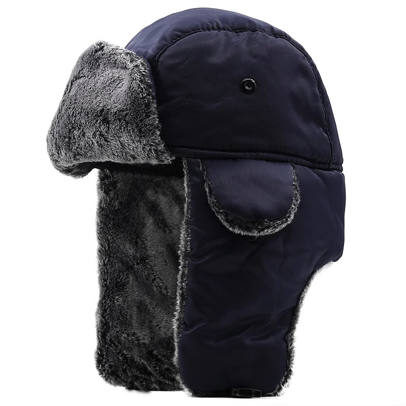 Unisex Men Women Russian Hat Trapper Bomber Warm Trooper Ear Flaps Winter Ski Hat Solid Fluffy Faux Fur Cap Headwear Bonnet 251029