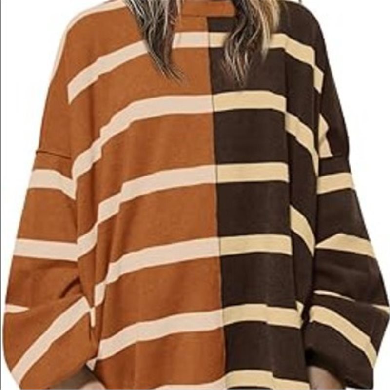 Designer hot selling European and American autumn and winter new striped knitted long sleeved women's sportswear