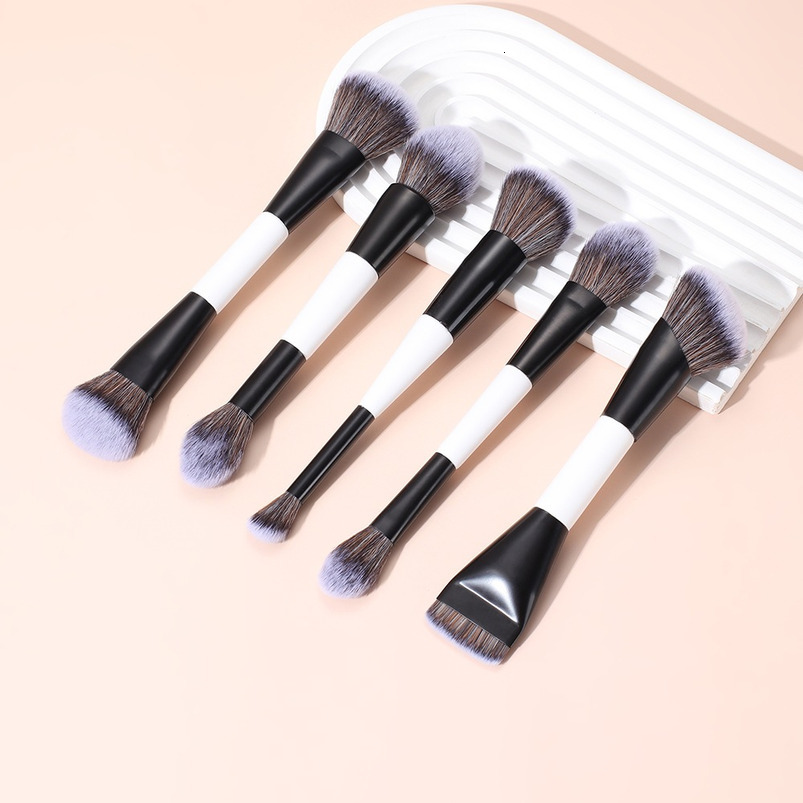 Bestselling Dual-Ended Makeup Brushes Foundation Brush, Blush Brush, Contour Brush, Setting Powder Brush, Eye Brush Beauty Tools