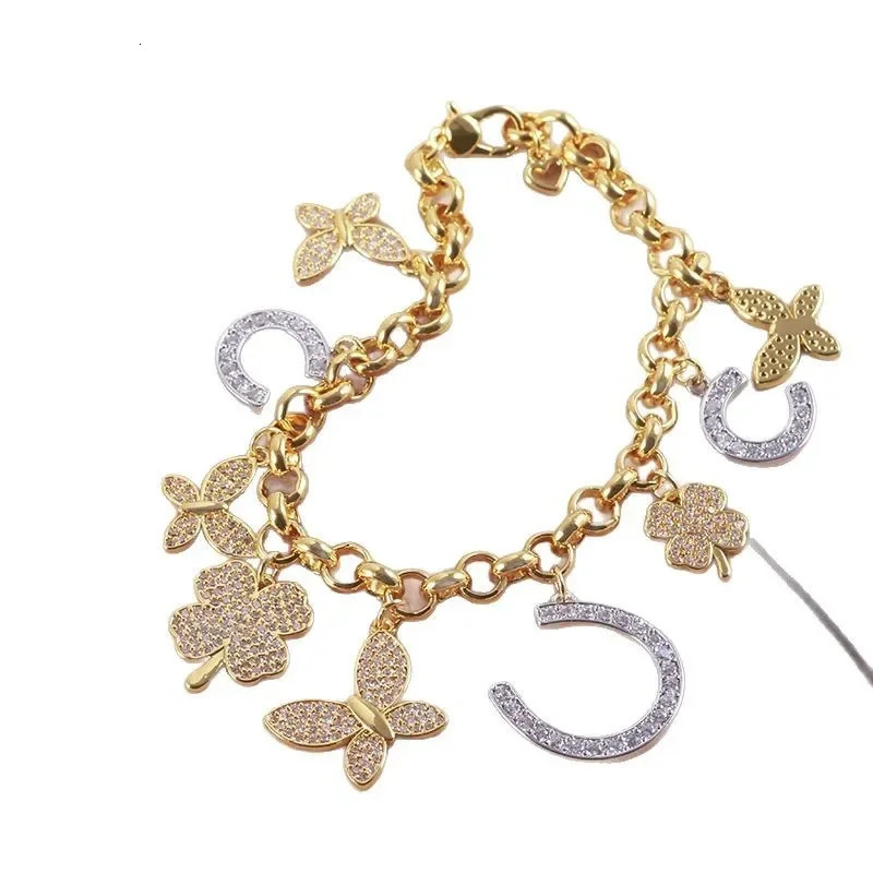 KS European Fashion Trend Versatile Flower Butterfly Ushaped Bracelet Niche Beauty 251024