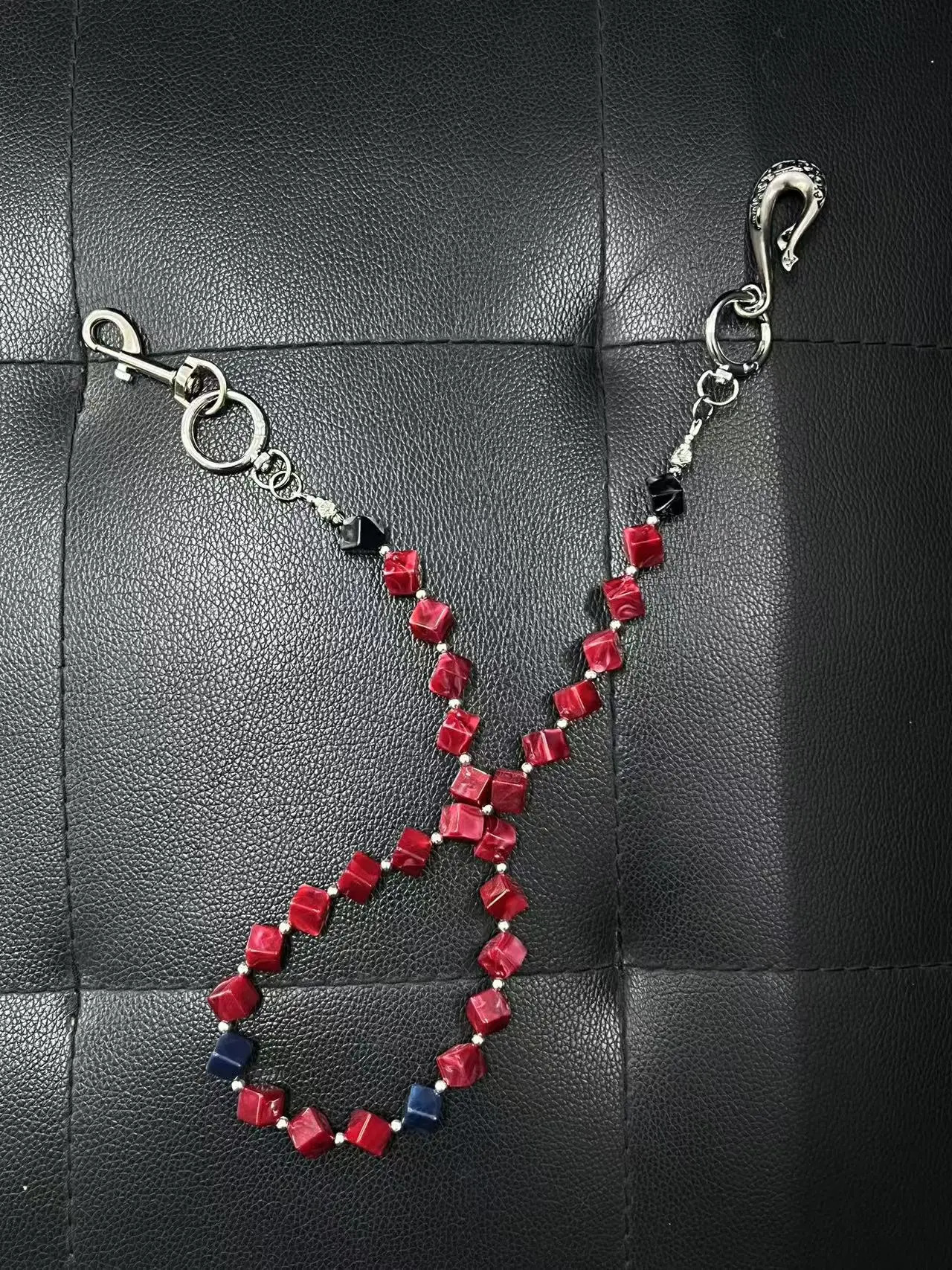 Original KGSC ink smudge acrylic red beads American cleanfit trouser chain vintage retro style denim 251021