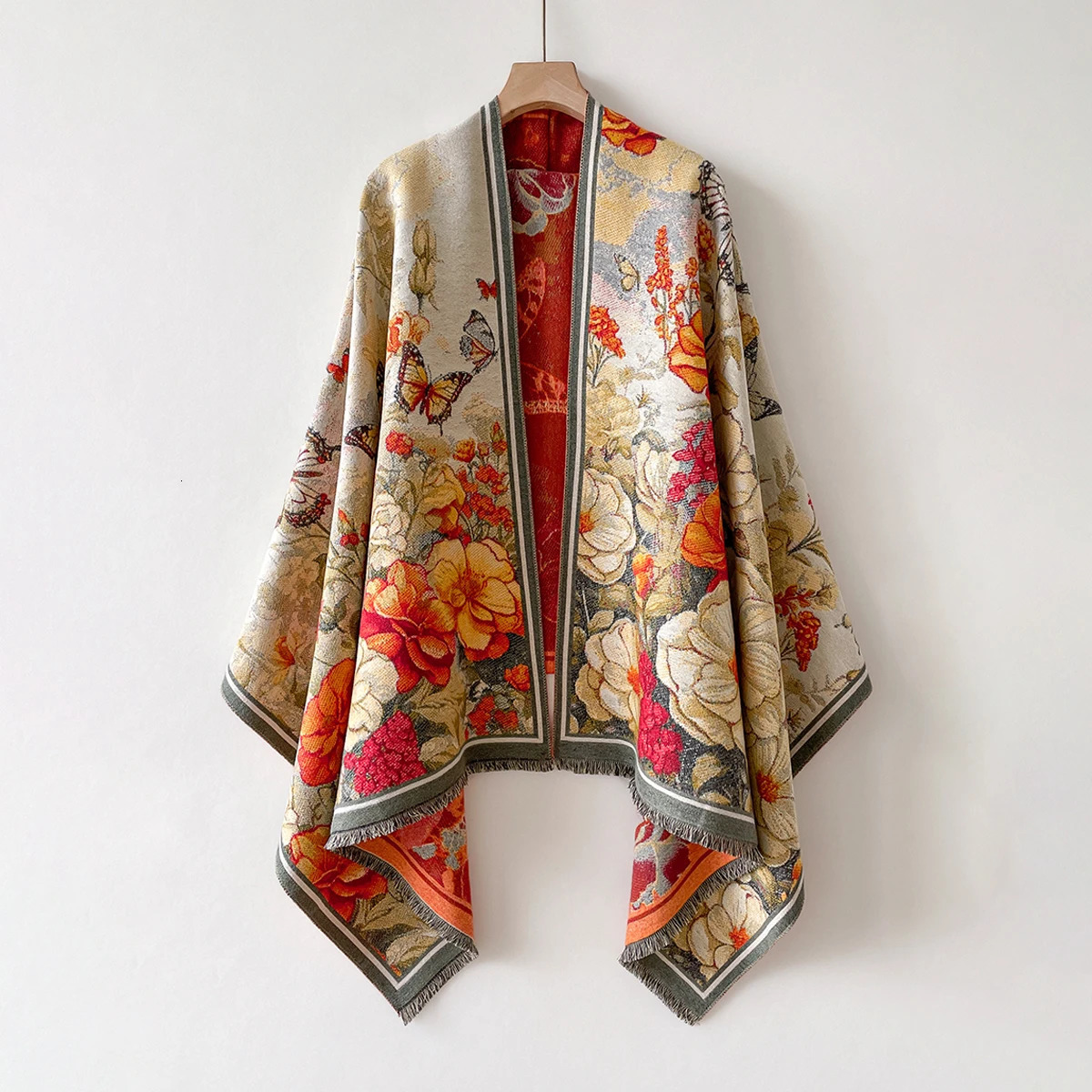 y Warm Poncho Cashmere Winter Women Scarf Floral Jacquard Shawl Wraps Female Thick Blanket Bufanda Travel Echarpe 251013
