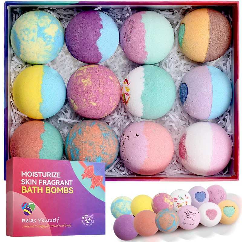 Bath Bombs Gift Set 12Pack Handmade Natural Organic Ingredients Spa Relaxing Gifts for Women Men Aromatherapy Bubble Bat L251029