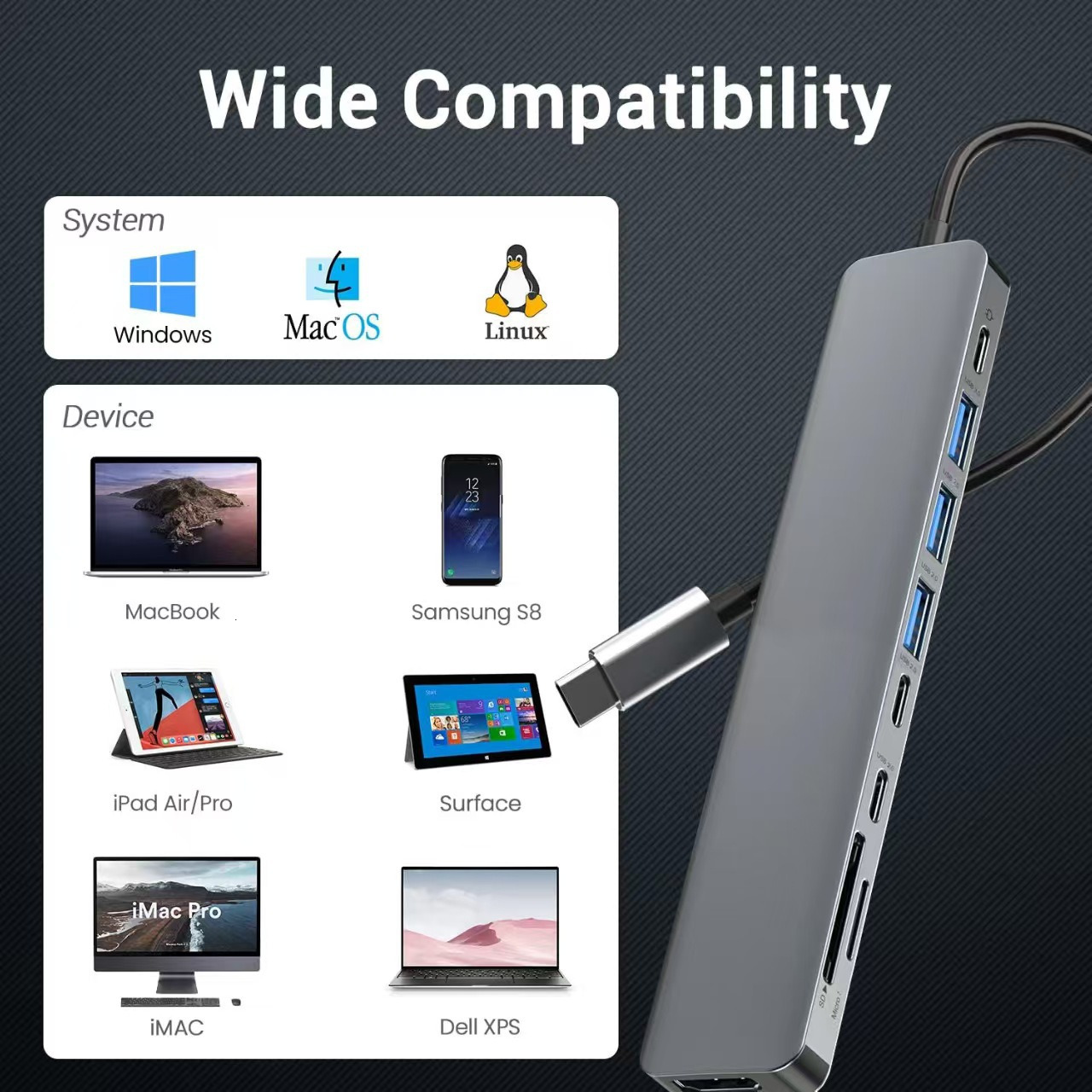 TypeC docking station 4k multifunctional mobile phone, tablet, switch game console, USB HDMI digital accessories