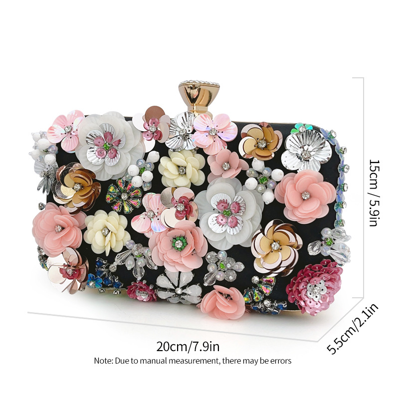 Evening Bags Designer for women luxury handbag 3D bead flower elegant wallet party dance womens wedding clutch bag
