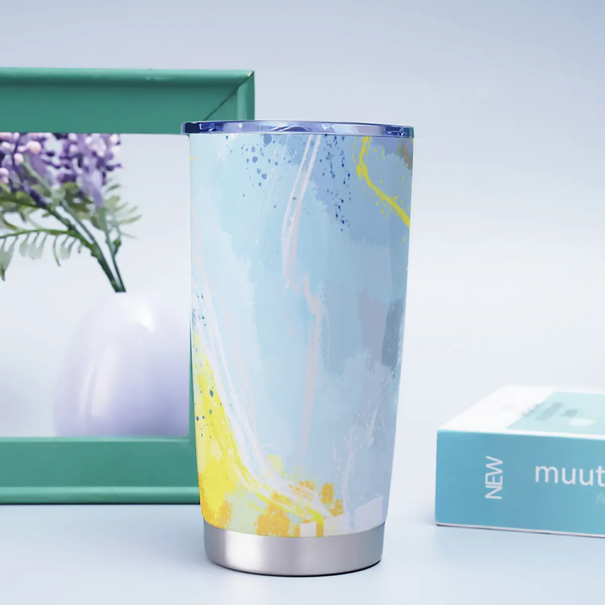 20oz Stainless Steel Tumbler with Lid | Custom Printed Insulated Mug | Hot & Cold Temperature Retention | Durable Rustproof Cup