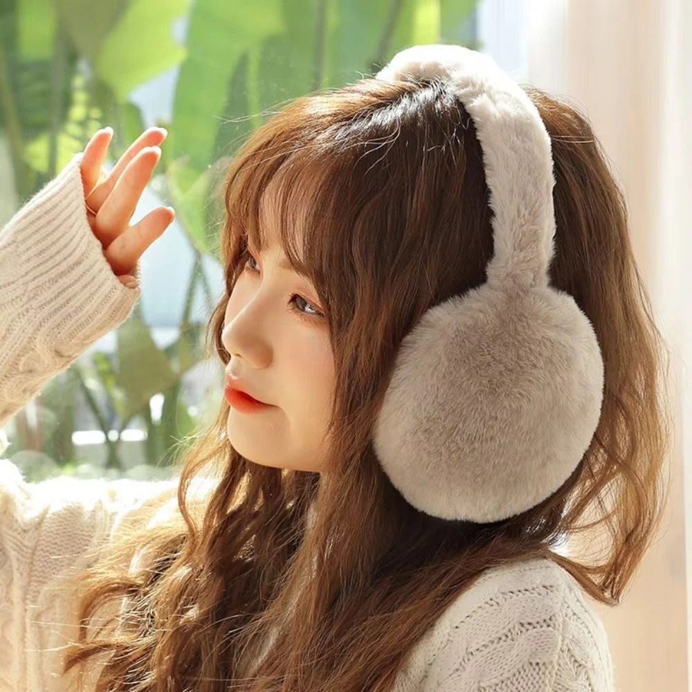 1PC Solid Color Soft Plush Ear Warmer Winter Warm Earmuffs Fashion Ear Cover Outdoor Cold Protection EarMuffs Folding Earflap 251029