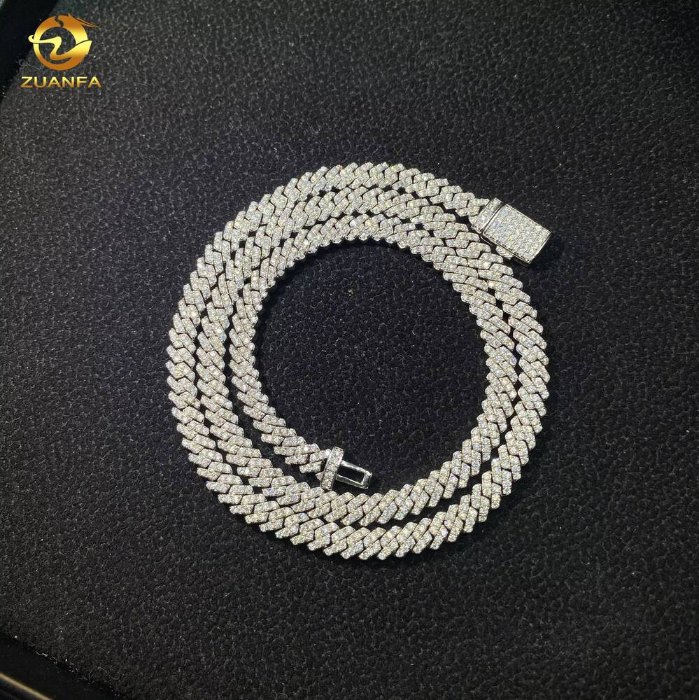 5mm 1Row Diamond Link Chain Hip Hop Jewelry VVS Moissanite 925 Sliver Iced Out Miami Cuban Chain Necklace Bracelet Certificate