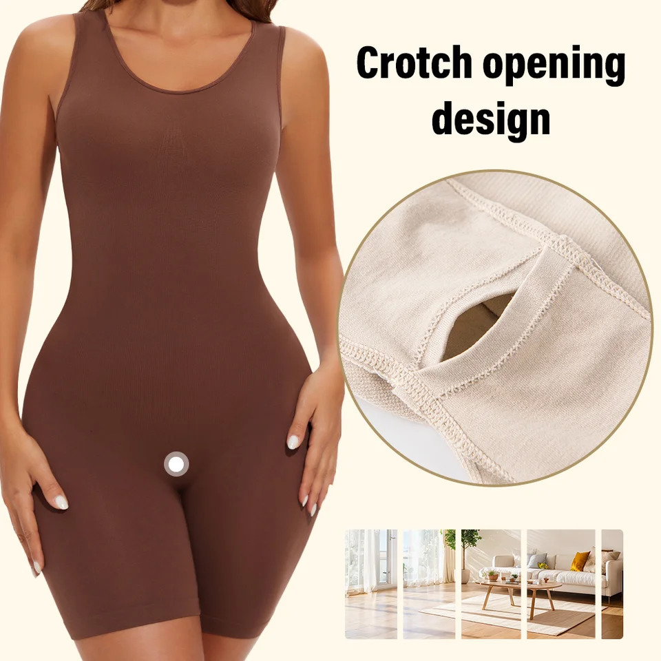 POKARLA Sexy Bodysuits Full Coverage Shapewear Thigh Slim Body Suit Wide Shoulder Body Shaper Jumpsuit Seamless Shapers Slimmer 251029