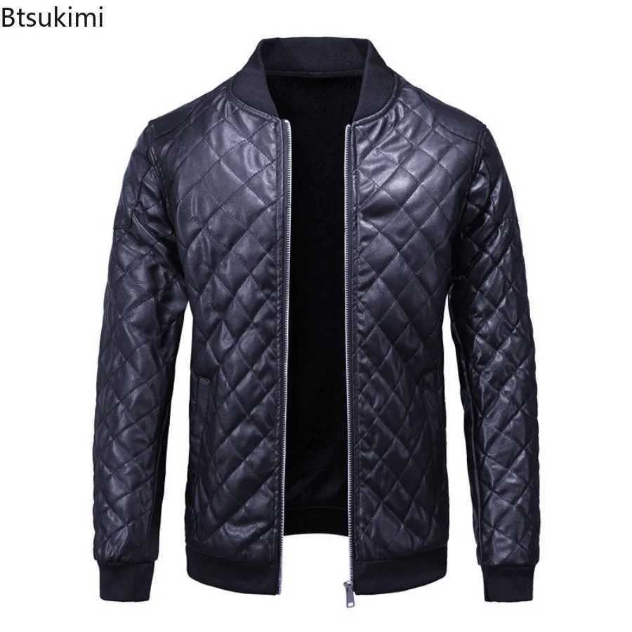 2025 New Mens Vintage Leather Jackets Autumn Winter Stand Collar Motorcycle Coats Men Casual PU Leather Outerwear Biker ClothesT251029