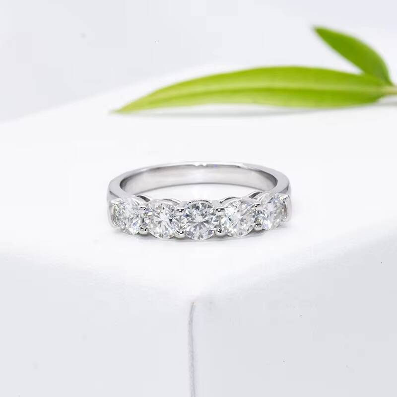 Newest Design Jewelry 14k 18k Gold Moissanite Ring White D VVS High End Eternity Band Ring for Engagement Wedding