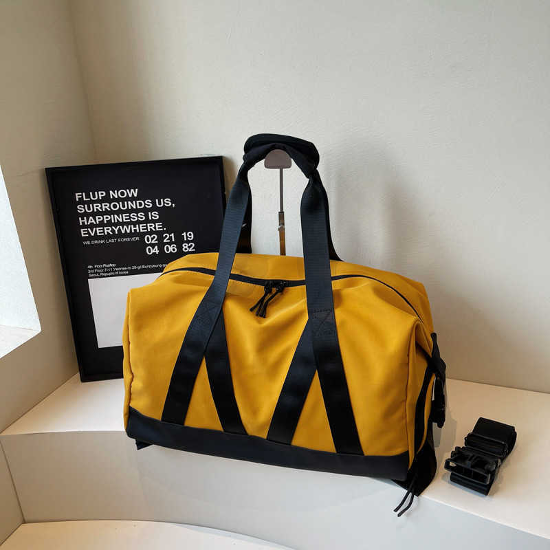 Trendy Short Trip Shoulder Travel Bag Fashion Trend Large Capacity Handbag Casual Yoga Sports Fitness Bag