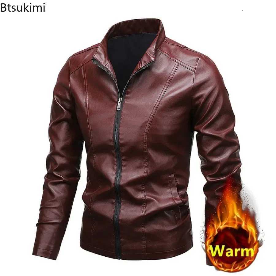 2025 Mens PU Leather Jacket Fashion Stand Collar Zipper Motorcycle Biker Coats Outdoor Casual Windbreak Faux Leather Jacket 5XLT251029