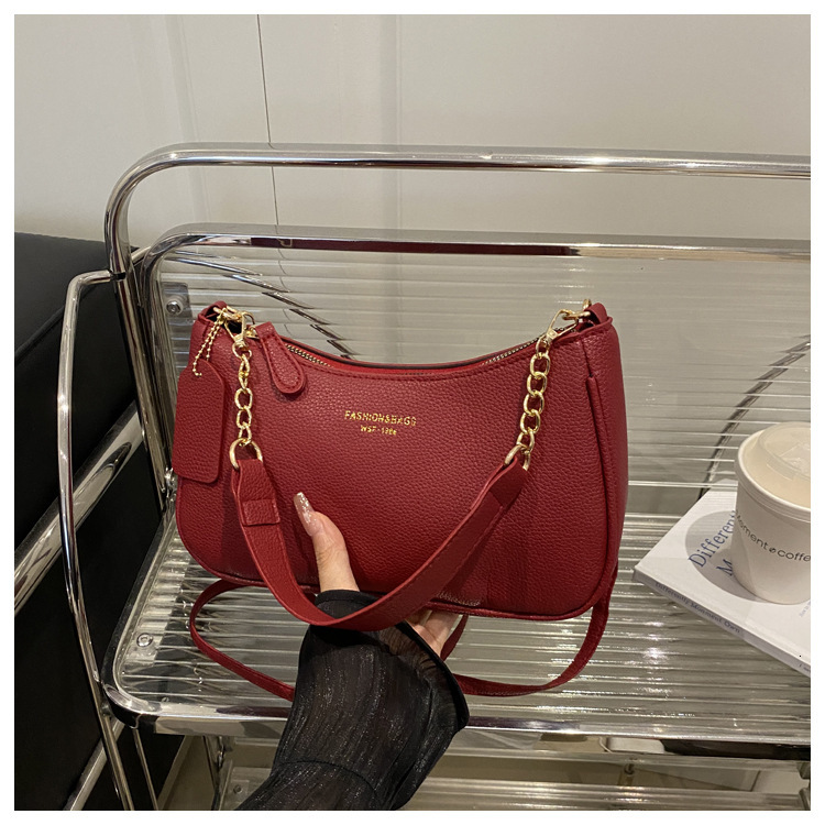 A The Beach Versatile Leather Classic Casual Brown Black Large Mini Magnetic Snap Zipper Women S Bag Women Party Durable Resistant