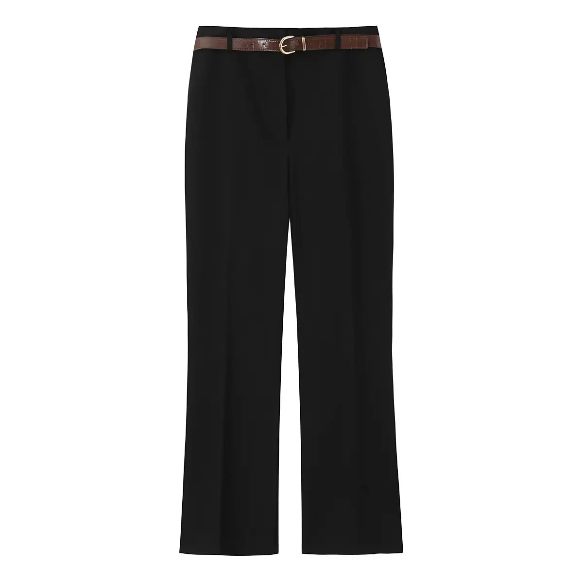 DiYiG WOMAN Autumn Fashion with Belt Slim Fit Straight Leg Pants Casual Zipper Trousers Mujer 251029
