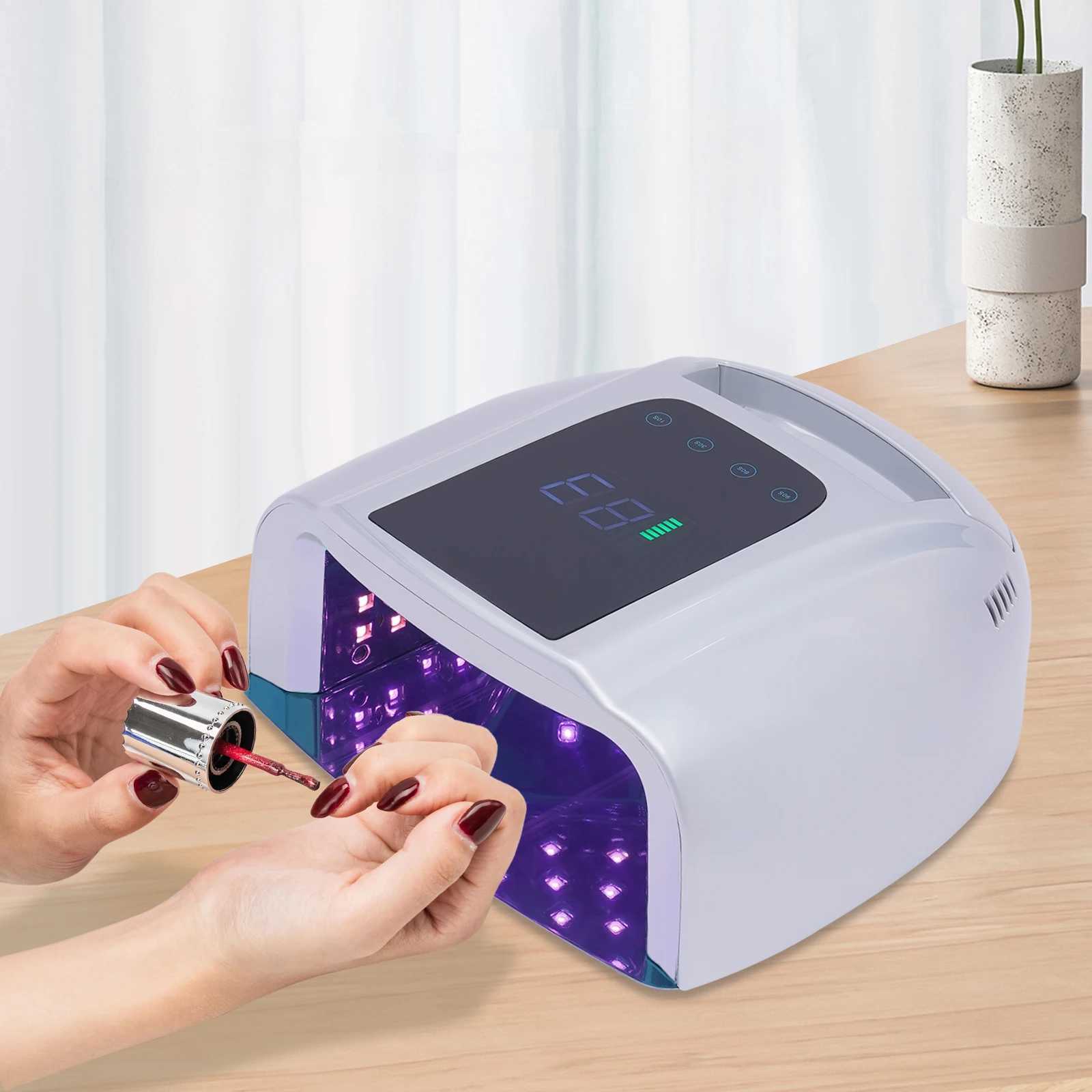 Nail Dryer 96W 42Bead Professional Rechargeable UV LED Portable Cordless Nail Lamp Machine with Removable Stainless Steel J251115