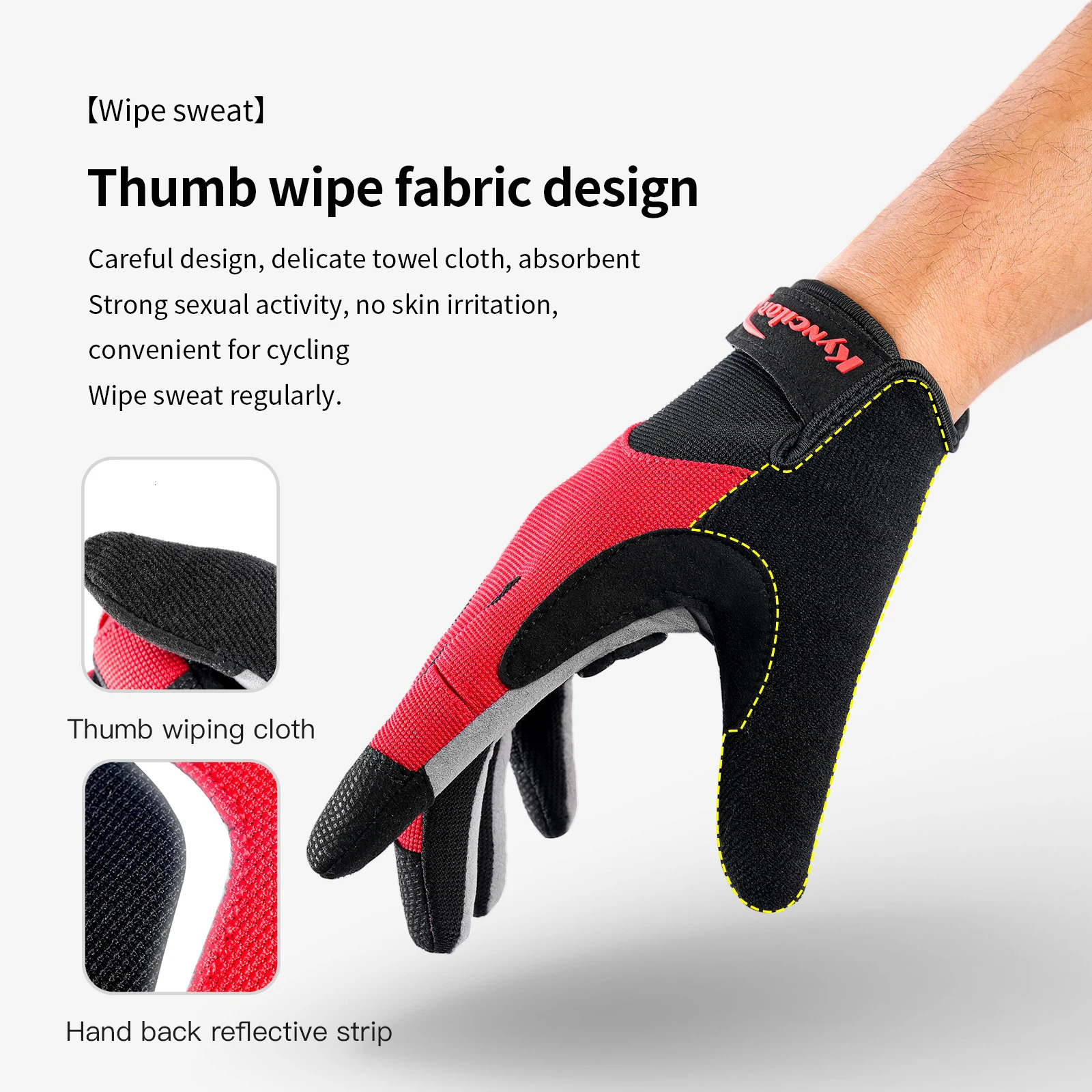 Reflection Cycling Gloves Touch Screen Antislip Shockproof Pad MTB Bike Sport Fitness Running Bicycle 251013