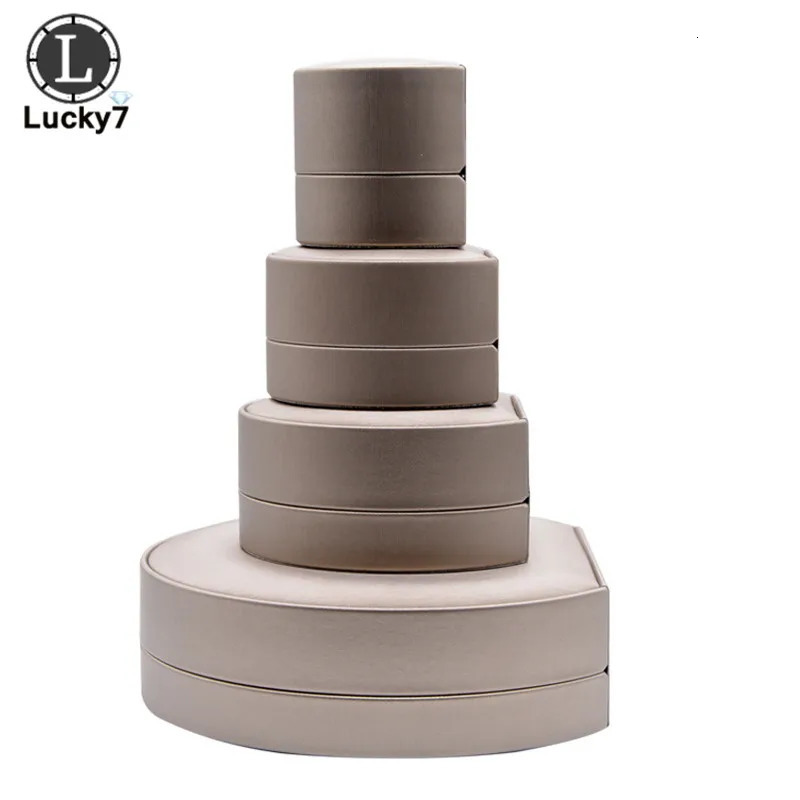 Semicircular Jewelry Box Ring Pendant Brushed PU Leather Bracelet Necklace For Display Case Holder 251013