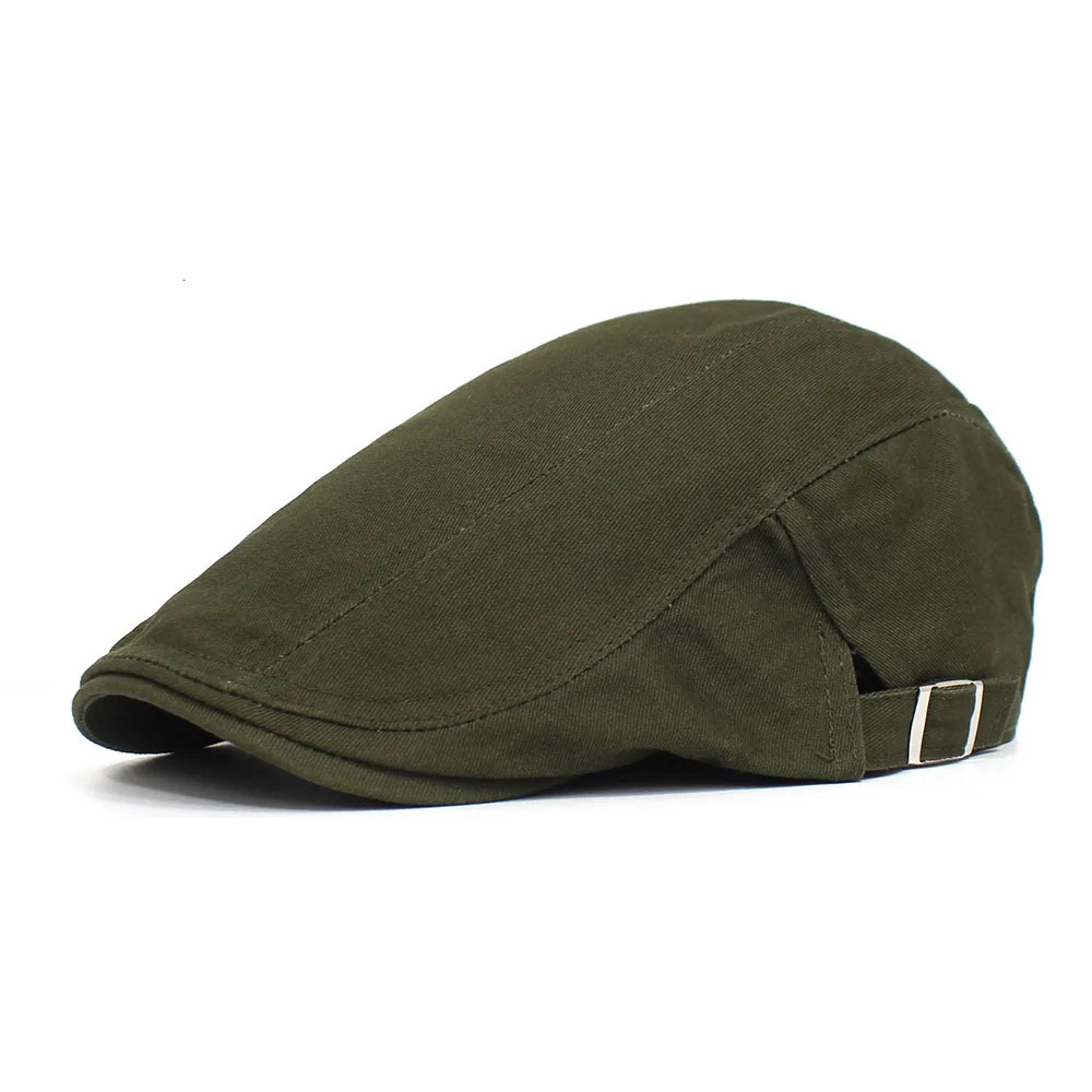 Solid color cotton front cap mens casual cap classic beret 251029