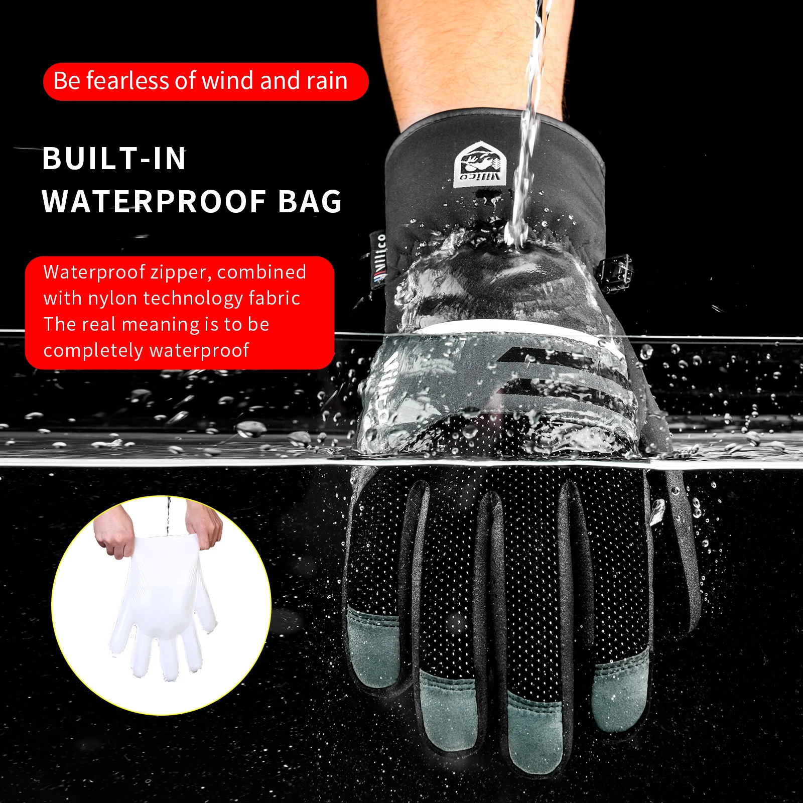 Men Winter Waterproof Cycling Gloves Outdoor Sports Running Motorcycle Ski Touch Screen Fleece Nonslip Warm Full Fingers 251013
