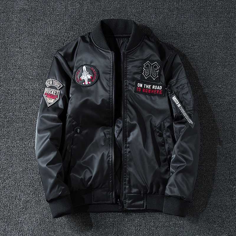 Coat Mens Air Force Pilot Jacket MA1 AutumnWinter Baseball Suit Trendy Brand Double Sided Thickened LargeT251029