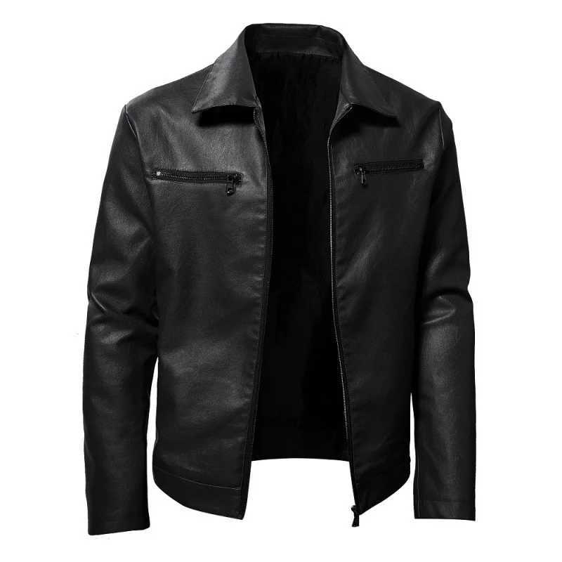 New Men Quality Casual Pu Leather Coat Red Black Slim Rider Style Leather Jacket Popular Young Leather JacketsT251029