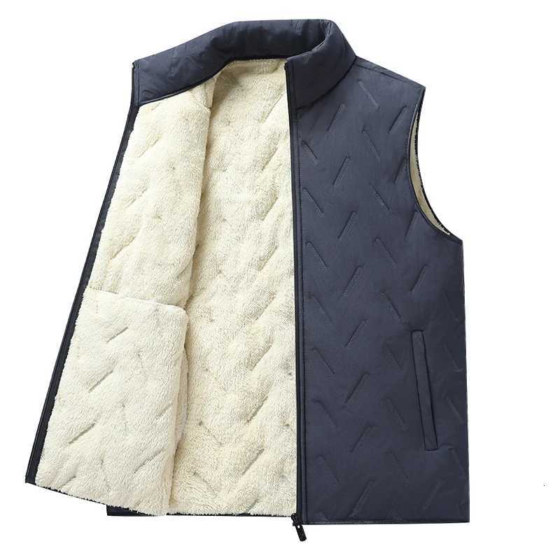 2025 Winter New Vest Jacket Lamb Wool Simple Highquality Warm Windproof Vest with Comfortable Shoulder and Horse Clip for Men W251029