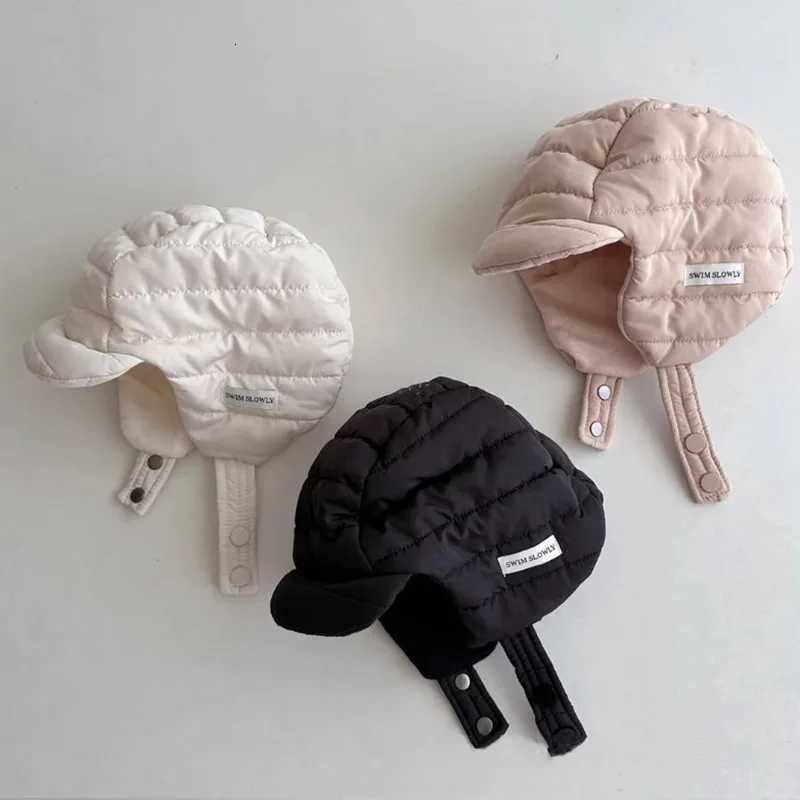 Waterproof Down Cotton Baby Hat Winter Windproof Ear Protection Childrens Hat for 14 Y Boy Girl Warm Bonnet Lei Feng Cap251028