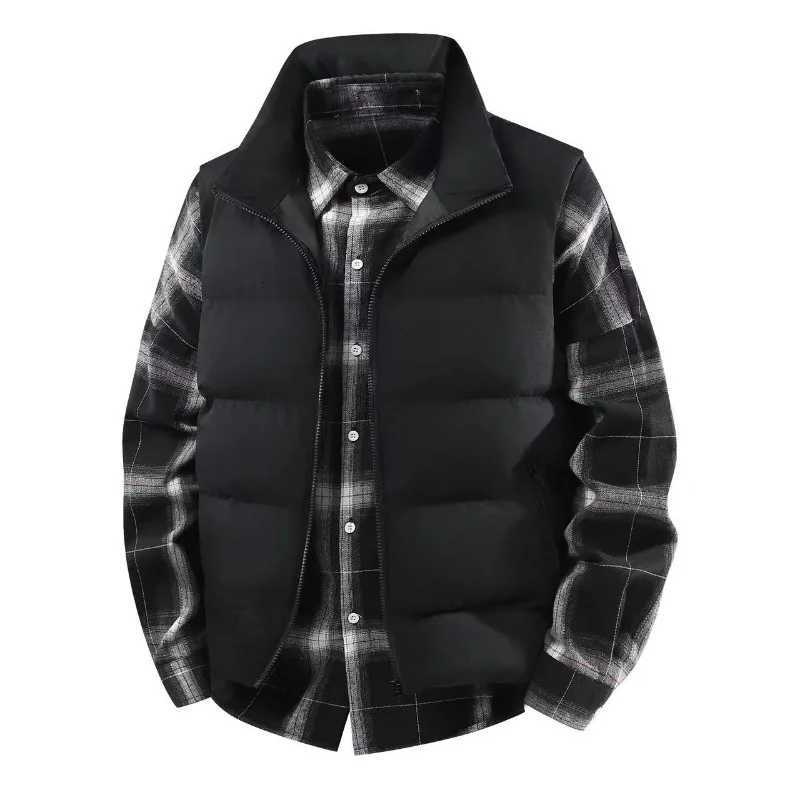 Mens Jacket Vests Slim Fit Full Zip Quilted Sleeveless Coats for Man WaterResistant Outdoor Lightweight Coat Warm Padded Jacket W251029