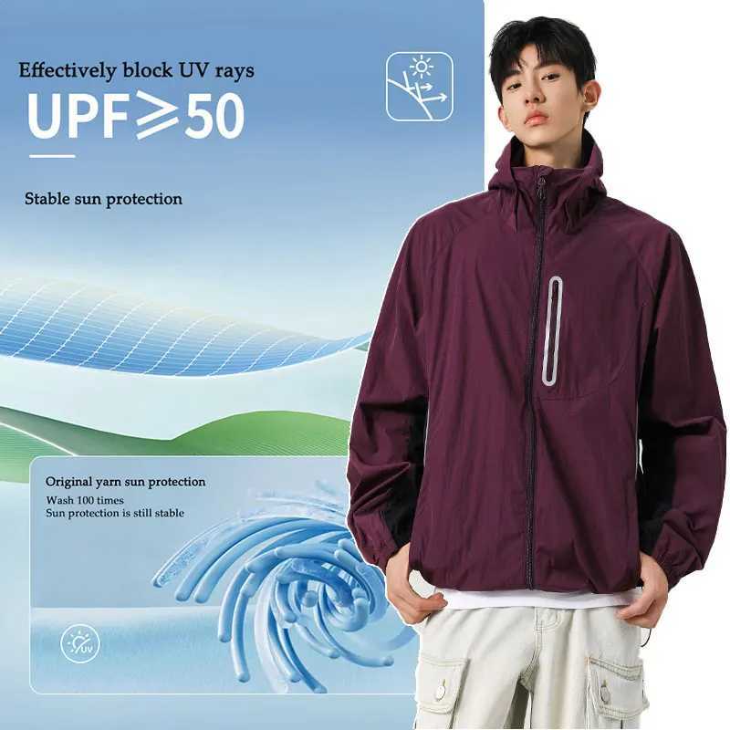 UPF 50 UV Sun Protection Clothing Summer Men Jacket Outdoor Reflective Breathable Hiking Coat Lightweight Hooded Fishing Coat J251029
