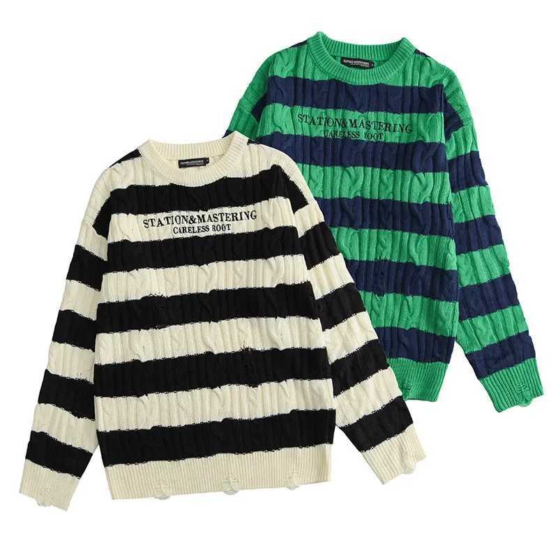Cozy round Neck Sweater Thick Yarn Men Women Couple Match Autumn Winter New Style INS Trendy Hole Design Soft Mouton Pullover J251029