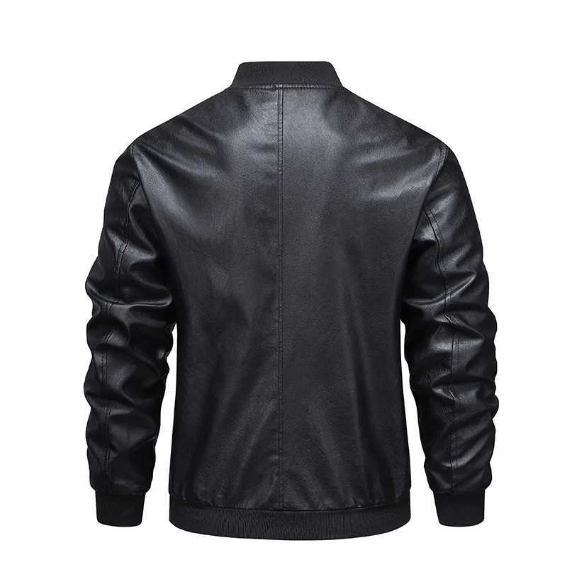 Spring Autumn New Mens Leather Jacket Biker Jacket Korean Style Mens PU Leather Jacket Trendy Casual JacketT251029