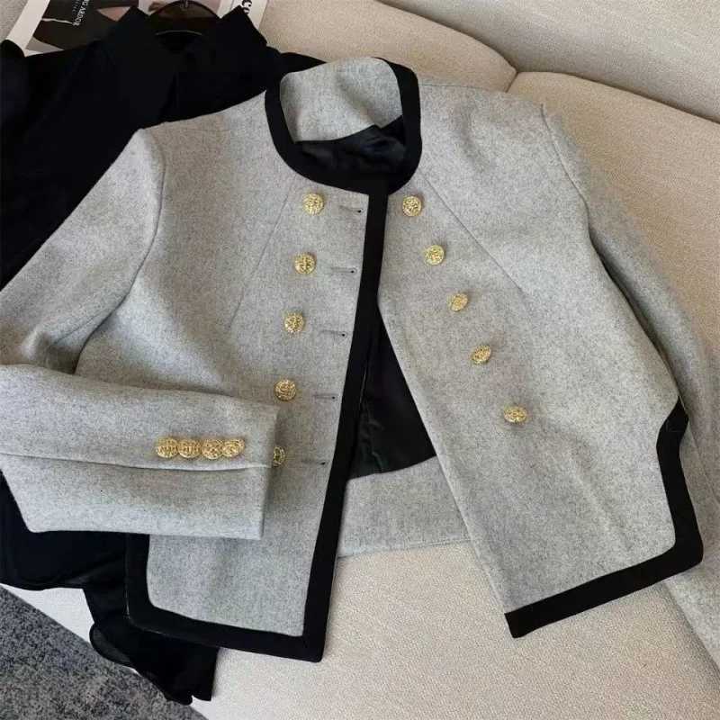 Jackets Women Elegant Cropped Tweed Blazers Office Lady Korean Short Irregular Suit Coat Tops Vintage Casual Outerwear New Y251105