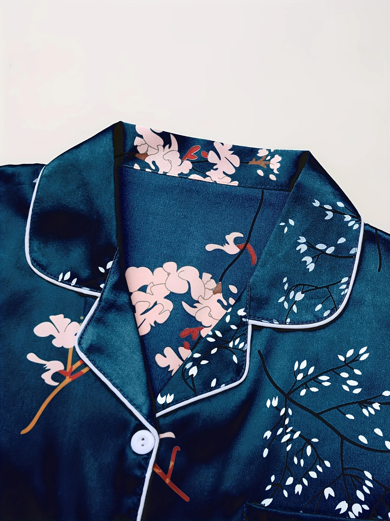 Floral Random Print Pajamas Set Long Sleeve Blouse Top Elastic Waistband Pants Womens Loungewear Sleepwear 251029