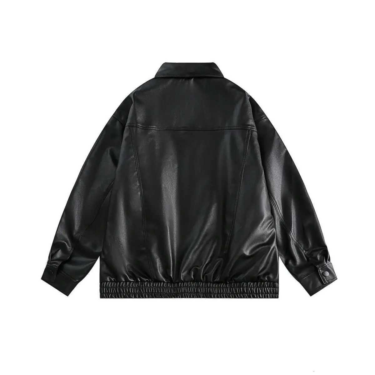 American Motorcycle Pu Brown Male Leather Jacket 2024 Autumn New Loose Casual Zipper Highend Mens Leather Jacket StreetwearT251029