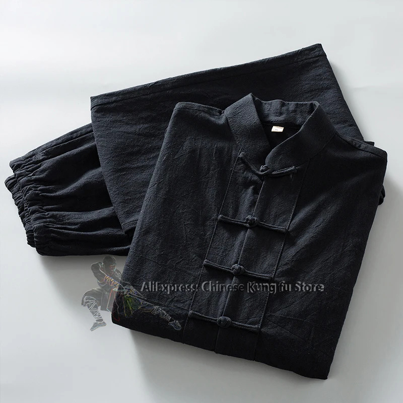 Soft Cotton Linen Longsleeves Chinese Tang Suit Casual Kung fu Tai Chi Uniform Wing Chun Jacket and Pants 251022