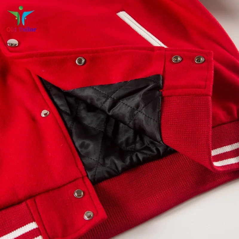24SS Top Quality Red Rhinestones Colorblocking Leather Sleeve Mens Womens Baseball Jacket 251028