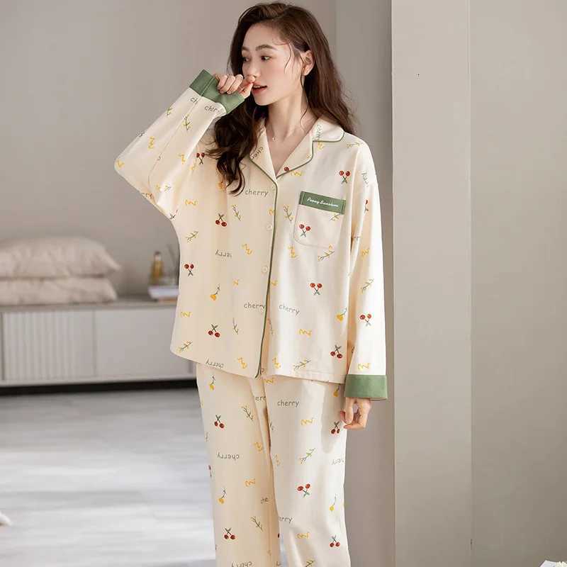 Pyjamas Women Clothing Sets Autumn Pajamas for Teen Girls Kawaii Pijamas Sleepwear Breathable loungewearT251029