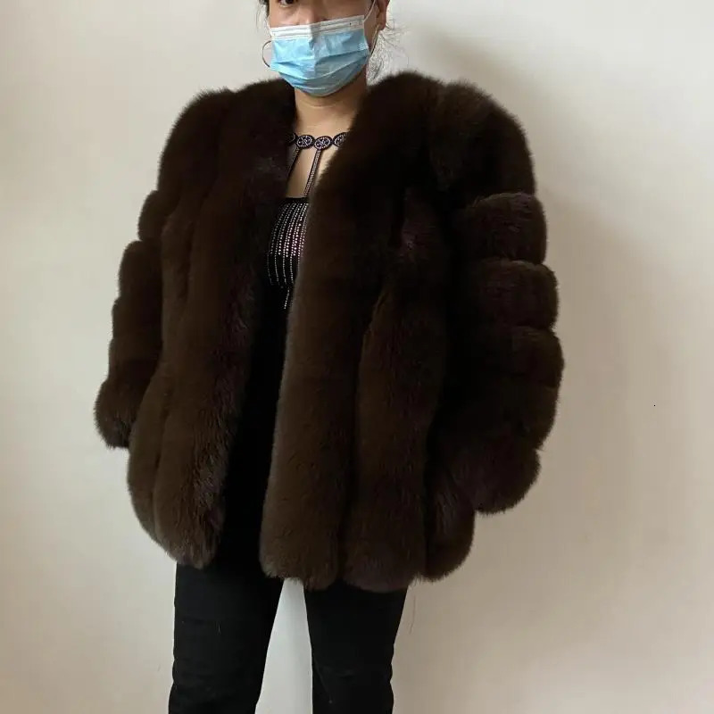 BEIZIRU Winter Woman Real Fox Fur Coat Warm Fashion Natural Stylelong sleeve fashion girls jacket 251029