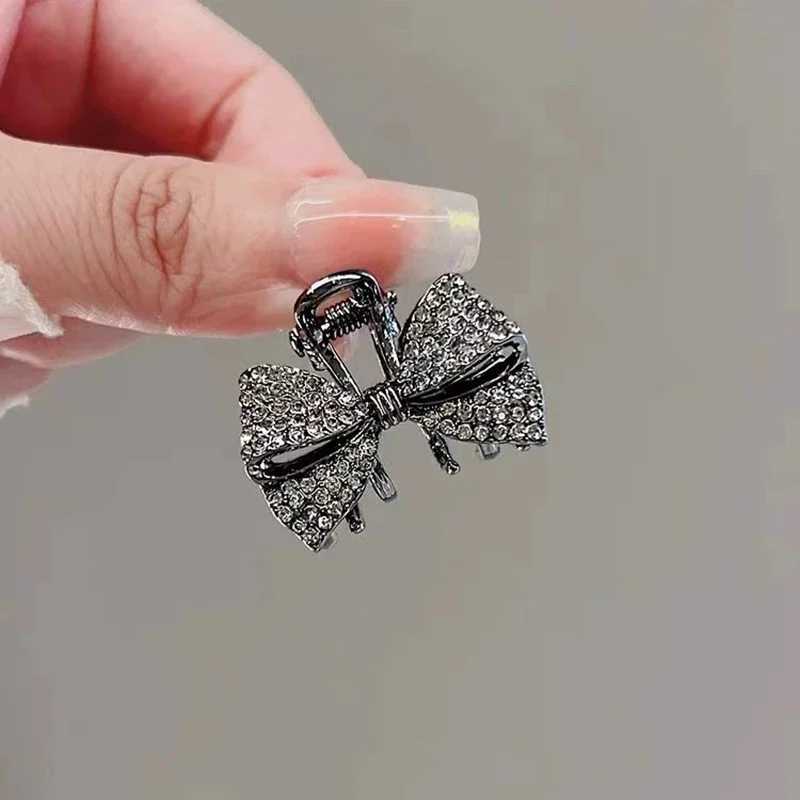 Highend Full Rhinestone Bow Small Hair Claw Princess Head Top Clip Temperament Mini Clip Womens Korean Style Hair AccessoriesW251028