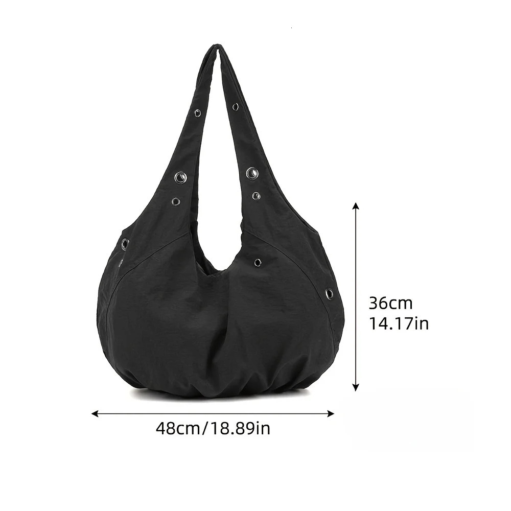 1pc WomenS Lightweight Casual Shoulder Bag Large Capacity Solid Color Options WhiteBlueGreyBlack for Commuting 251029