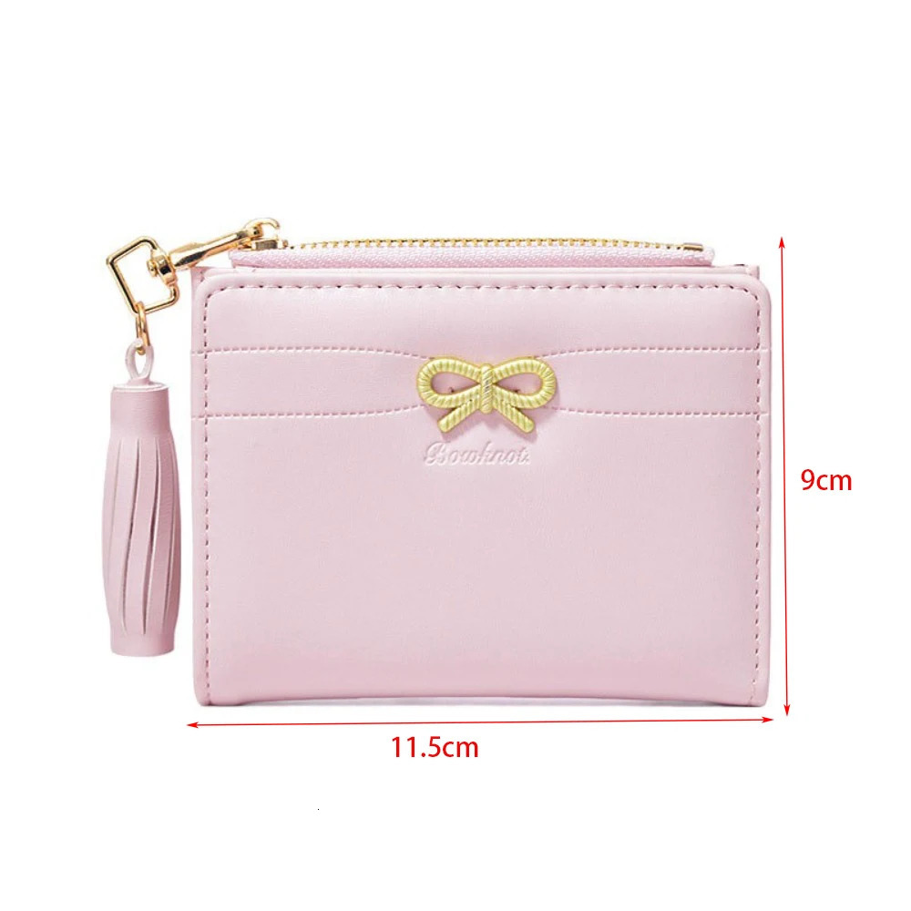 PU Leather Coin Purse Mini Zipper Mini Wallets Bow Portable ID Card Holder Gift 251029