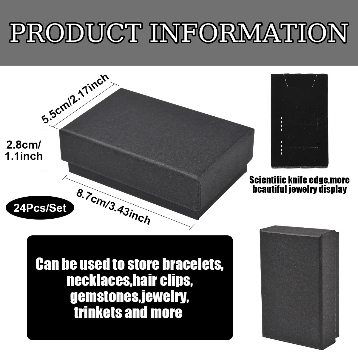 24 Pcs Kraft Paper Cardboard Jewelry Boxes Ring Box Rectangle For Valentines Day Mothers Gift Packaging 251013