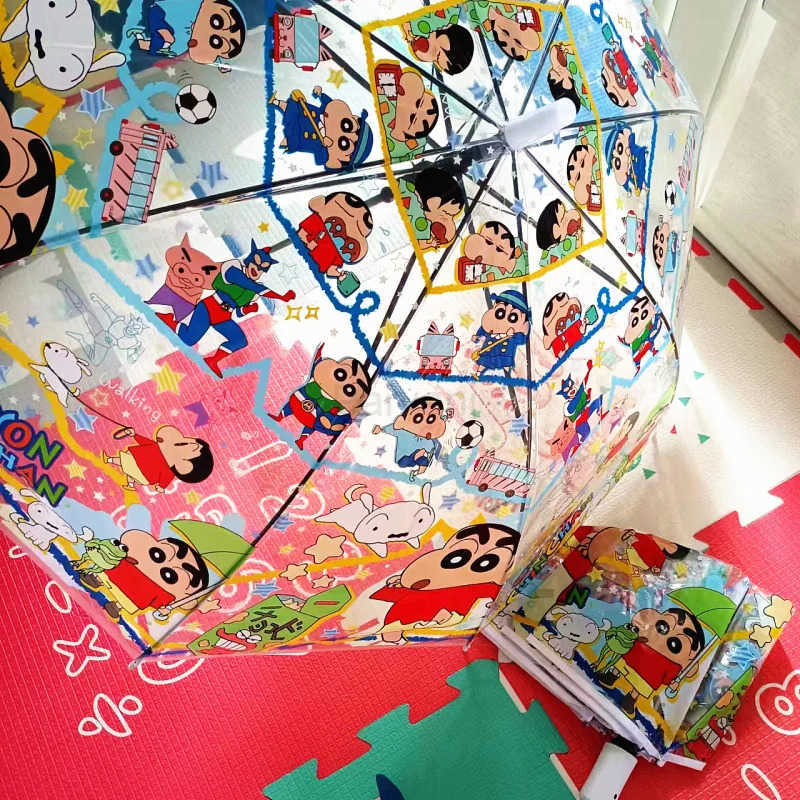 Sanrio Sanrio Hello Kitty Kuromi Melody Cinnamoroll Soft Girl Anime Fully Automatic Transparent Umbrella Thickened Foldable Portable L251029