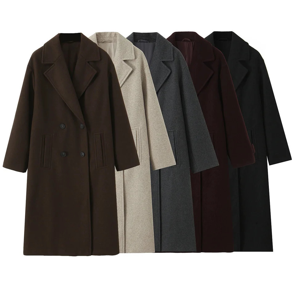 2025 autumn womens clothing casual fashion temperament simple lapel long sleeved loose soft coat jacket 251029