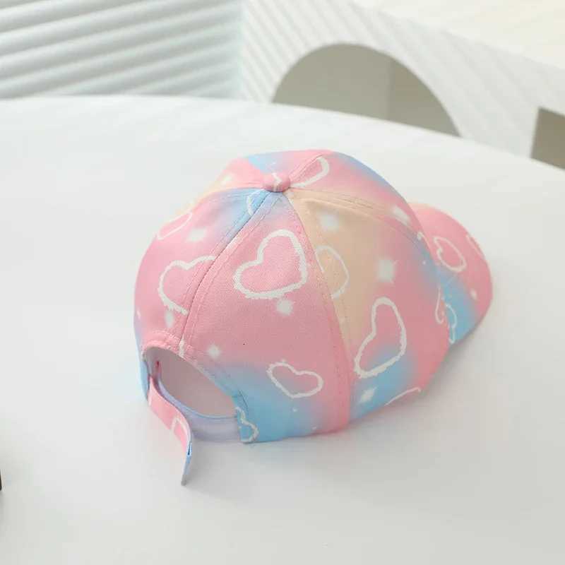 Colorful Flower Heart Print Baby Baseball Cap Fashion Children Girls Duckbill Hat Summer Kids Outdoor Sun Protection Hats251028