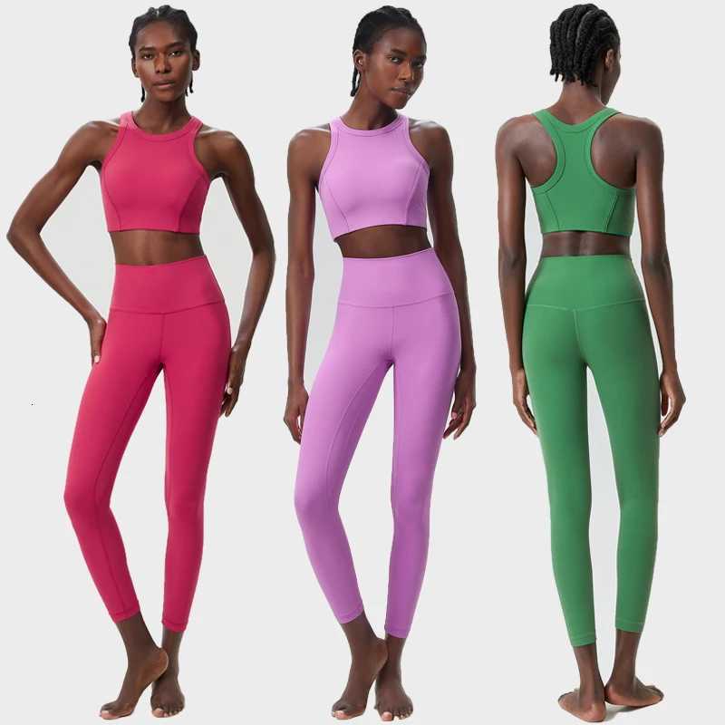 Two Pieces Fitness Yoga Set Women Solid Color Ribbed Gym Suit High Impact Breathable Running Sportswear Female Workout ClothesXJ251029
