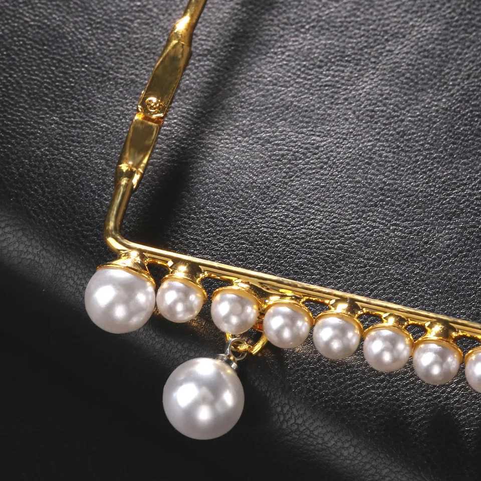 Trendy Pearl Eyeglass Frame for Women Personalized Frameless Pearl Pendant Glasses Makeup Ball Party Face Jewelry AccessoriesW251029