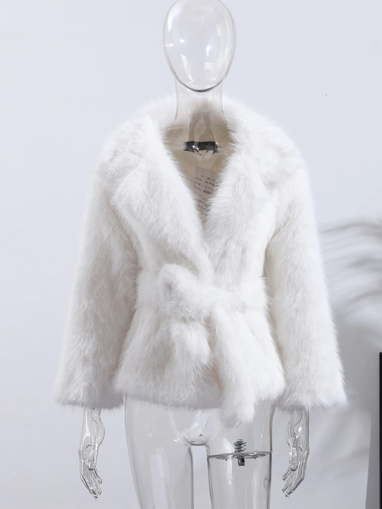 2025 Solid Winter Thicken Faux Fur Coats For Women Warm Long Sleeve Turn Down Collar Coats Chic Loose Jacket Street Tops 251029